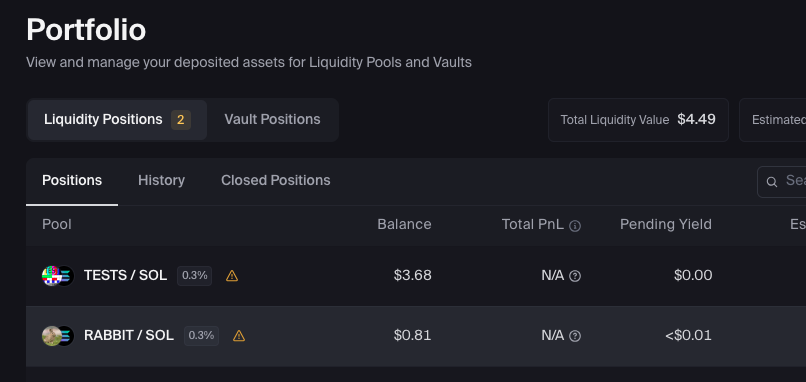 Liquidity pool on Orca